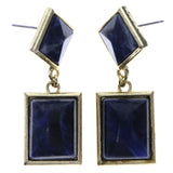 Mi Amore Antiqued Drop-Dangle-Earrings Blue/Gold-Tone