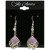 Mi Amore Dangle-Earrings Silver-Tone/Pink