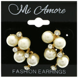 Mi Amore Post-Earrings Gold-Tone/White