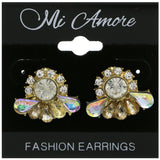 Mi Amore AB Finish Post-Earrings Gold-Tone