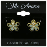 Mi Amore Flower Stud-Earrings Gold-Tone/Green