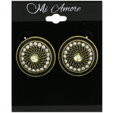 Mi Amore Mandala Post-Earrings Gold-Tone/Black