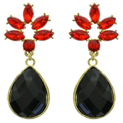 Mi Amore Teardrop Shape Dangle-Earrings Gold-Tone/Black