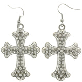 Mi Amore Cross  Dangle-Earrings Silver-Tone