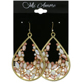 Mi Amore Teardrop Shape Dangle-Earrings Gold-Tone/Pink