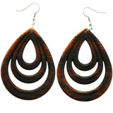 Mi Amore Teardrop Shape Dangle-Earrings Black/Orange