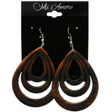 Mi Amore Teardrop Shape Dangle-Earrings Black/Orange