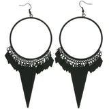 Mi Amore Diamond Shapes Dangle-Earrings Black