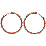 Mi Amore Chain Hoop-Earrings Silver-Tone/Orange