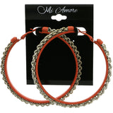 Mi Amore Chain Hoop-Earrings Silver-Tone/Orange