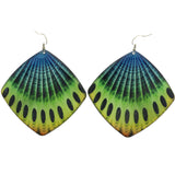 Mi Amore Peacock Pattern Dangle-Earrings Silver-Tone/Multicolor