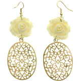 Mi Amore Rose  Filigree Dangle-Earrings Gold-Tone/Yellow