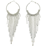 Mi Amore Chain Hoop-Earrings Silver-Tone