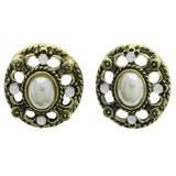 Mi Amore Post-Earrings Gold-Tone/White