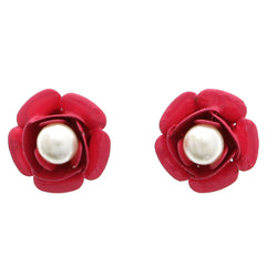 Mi Amore Flower Stud-Earrings Pink/White