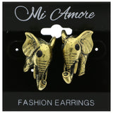 Mi Amore Elephant Post-Earrings Gold-Tone/Black