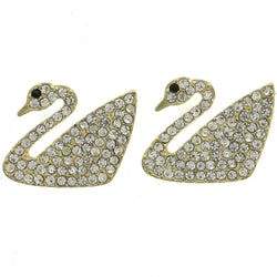 Mi Amore Swan Post-Earrings Gold-Tone