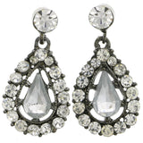 Mi Amore Teardrop Shape Dangle-Earrings Silver-Tone