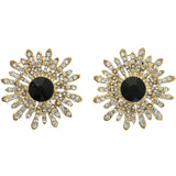 Mi Amore Flower Post-Earrings Gold-Tone/Black