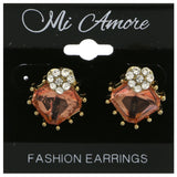Mi Amore Stud-Earrings Gold-Tone/Pink