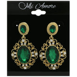Mi Amore Filigree Dangle-Earrings Gold-Tone/Green