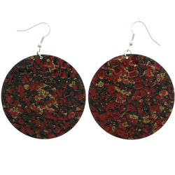 Mi Amore Textured Dangle-Earrings Black/Red