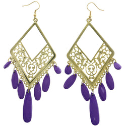 Mi Amore Filigree Dangle-Earrings Gold-Tone/Purple