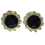 Mi Amore Post-Earrings Black/Gold-Tone