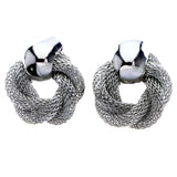 Mi Amore Braided Post-Earrings Silver-Tone