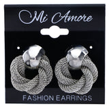 Mi Amore Braided Post-Earrings Silver-Tone