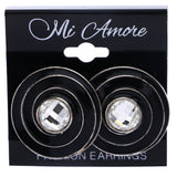 Mi Amore Spiral Post-Earrings Black/Silver-Tone