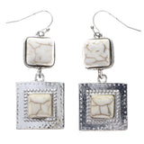 Mi Amore Dangle-Earrings White/Silver-Tone