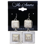 Mi Amore Dangle-Earrings White/Silver-Tone