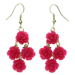 Mi Amore Rose Chandelier-Earrings Pink/Gold-Tone
