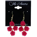 Mi Amore Rose Chandelier-Earrings Pink/Gold-Tone