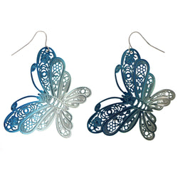 Mi Amore Ombre Butterfly Dangle-Earrings Blue
