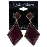 Mi Amore Drop-Dangle-Earrings Purple/Gold-Tone