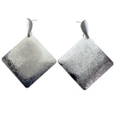 Mi Amore Textured Drop-Dangle-Earrings Silver-Tone