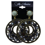 Mi Amore Antiqued Drop-Dangle-Earrings Black/Gold-Tone