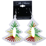 Mi Amore String Art Tree Dangle-Earrings White & Multicolor