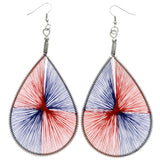 Mi Amore String Art Dangle-Earrings Red/Blue