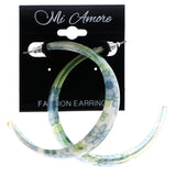 Mi Amore Flower Dangle-Earrings Green/White