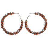 Mi Amore Hoop-Earrings Orange/Silver-Tone