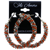 Mi Amore Hoop-Earrings Orange/Silver-Tone