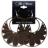 Mi Amore Leaf Dangle-Earrings Brown