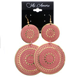 Mi Amore Dangle-Earrings Pink/Gold-Tone