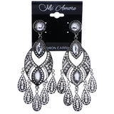 Mi Amore Antiqued Drop-Dangle-Earrings Silver-Tone