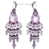 Mi Amore Drop-Dangle-Earrings Purple/Dark-Silver