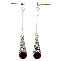 Mi Amore Drop-Dangle-Earrings Silver-Tone/Red