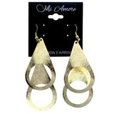 Mi Amore Textured Dangle-Earrings Gold-Tone